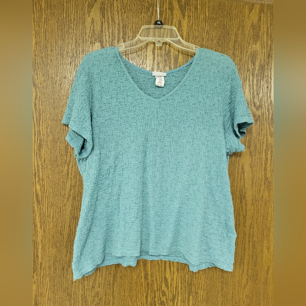 Jaclyn Smith blue short sleeve top size 2XL